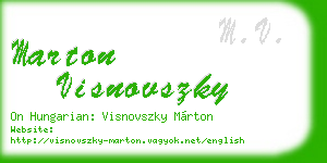 marton visnovszky business card